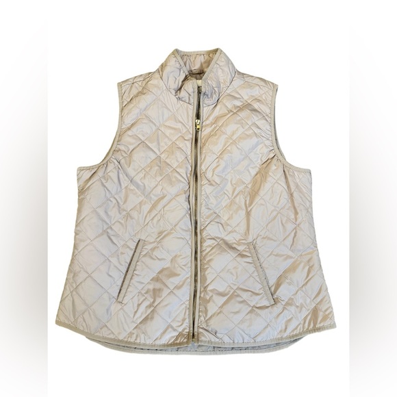 Old Navy Champagne Beige Quilted Puffer Zip Up Vest Lightweight Size XL - Picture 1 of 5